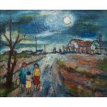 Kenneth Baker (South African 1931-1995) WALKING BY MOONLIGHT