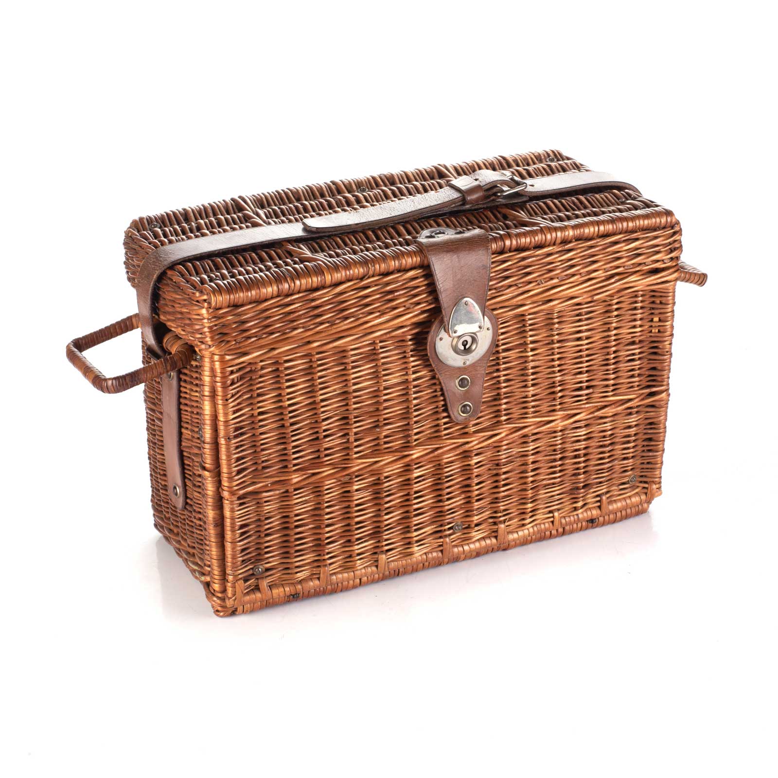 A WICKER PICNIC BASKET, 19TH CENTURY - Image 2 of 2