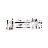 AN ELECTROPLATE FIDDLE AND THREAD PATTERN CUTLERY SET, CHRISTOFLE