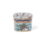 A CHINESE CLOISONNÉ ENAMEL ‘CRICKET’ OPIUM BOX AND COVER, QING DYNASTY, 19TH CENTURY