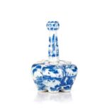 A CHINESE BLUE AND WHITE TULIP VASE, QING DYNASTY, QIANLONG, 1736-1795