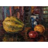 Gregoire Johannes Boonzaier (South African 1909-2005) STILL LIFE WITH ORANGE, APPLE AND PAWPAW