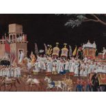 AN INDIAN SCHOOL SIKH ‘MAHARAJAH NARRATIVE’ PAINTING, 18TH CENTURY