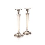 A PAIR OF AMERICAN SILVER CANDLESTICKS, MAKER'S MARK RWM