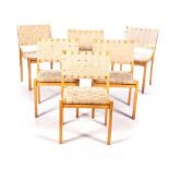 A SET OF SIX ARTEK 611 SIDE CHAIRS, DESIGNED BY ALVAR AALTO