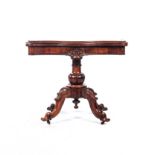 A VICTORIAN ROSEWOOD CARD TABLE