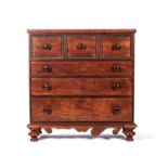A MAHOGANY CHEST OF DRAWERS, 19TH CENTURY