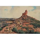 Willem Hermanus Coetzer (South African 1900-1983) ROCKY OUTCROP signed and dated 64 oil on board