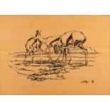 Zakkie (Zacharias) Eloff (South African 1925-2004) IMPALA signed twice and numbered 2/150 incised