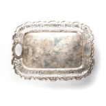 A SILVER TRAY WALKER HALL, SHEFFIELD, ENGLAND, 1898 Rectangular with scalloped rim with ornate