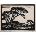 Jacob Hendrik Pierneef (South African 1886-1957) WILDE SERING, TVL (Nilant 97) linocut, signed,