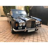 A 1973 ROLLS ROYCE CORNICHE Colour Buckingham Pearl Blue with French Navy Blue leather interior, new