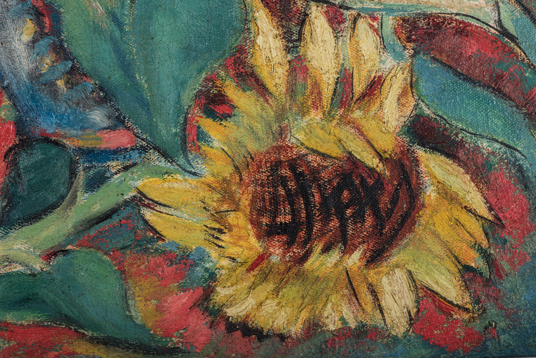 Alexis Preller (South African 1911-1975) SUN FLOWERS signed and dated 44 oil on canvas - Bild 3 aus 5