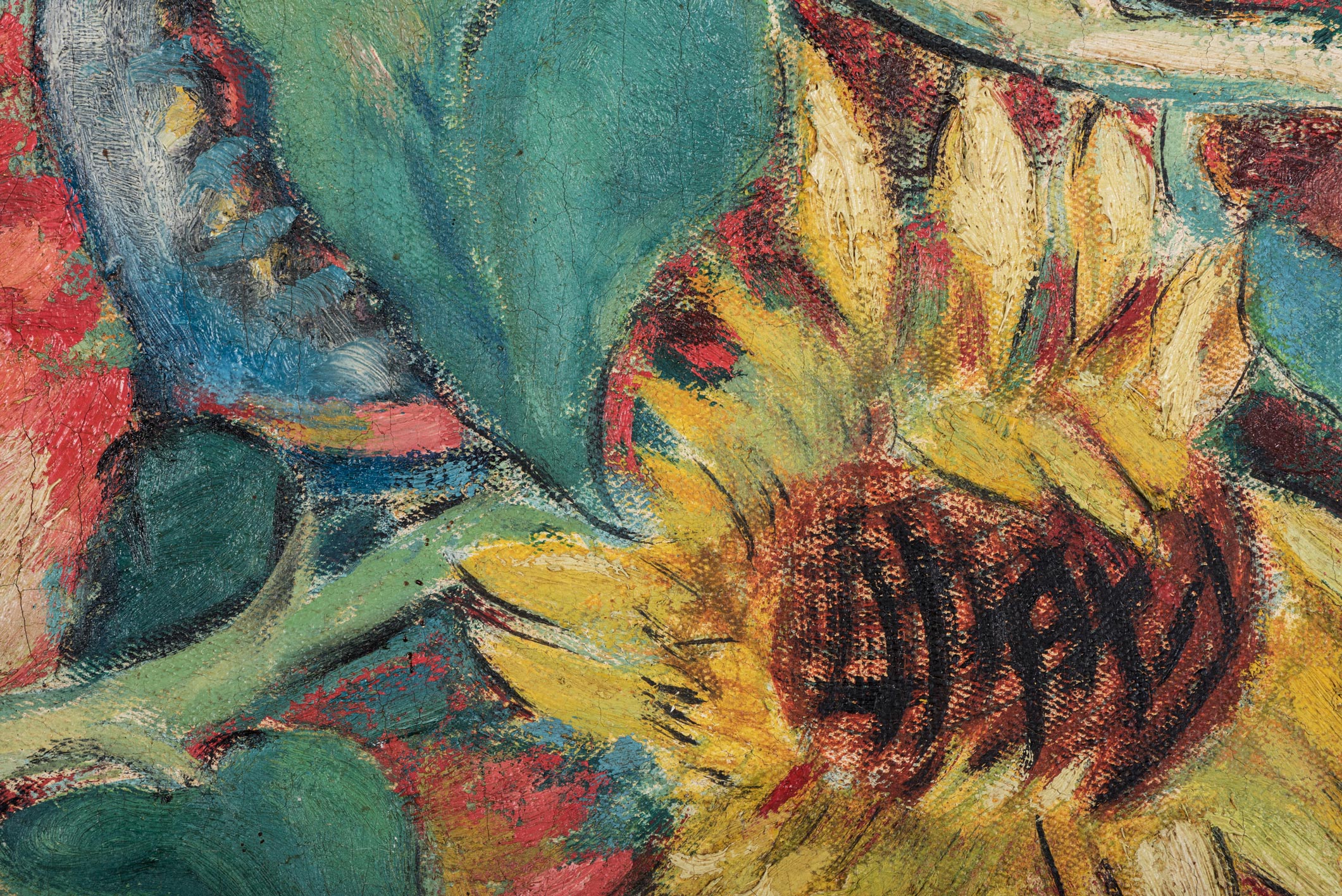 Alexis Preller (South African 1911-1975) SUN FLOWERS signed and dated 44 oil on canvas - Bild 2 aus 5