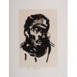 William Joseph Kentridge (South African 1955-) PORTRAIT OF A MAN lithograph, inscribed "for Thato"