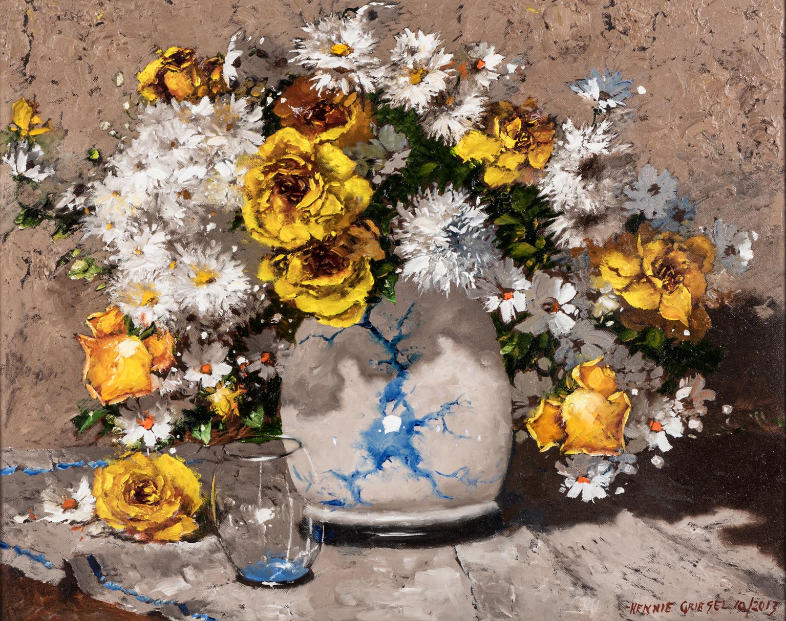 Hennie Griesel (South African 1931-) STILL LIFE signed and dated 10/2013; signed and dated on the