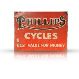 PHILLIPS CYCLES ENAMEL SIGN 61 by 46cm well-preserved and in excellent condition