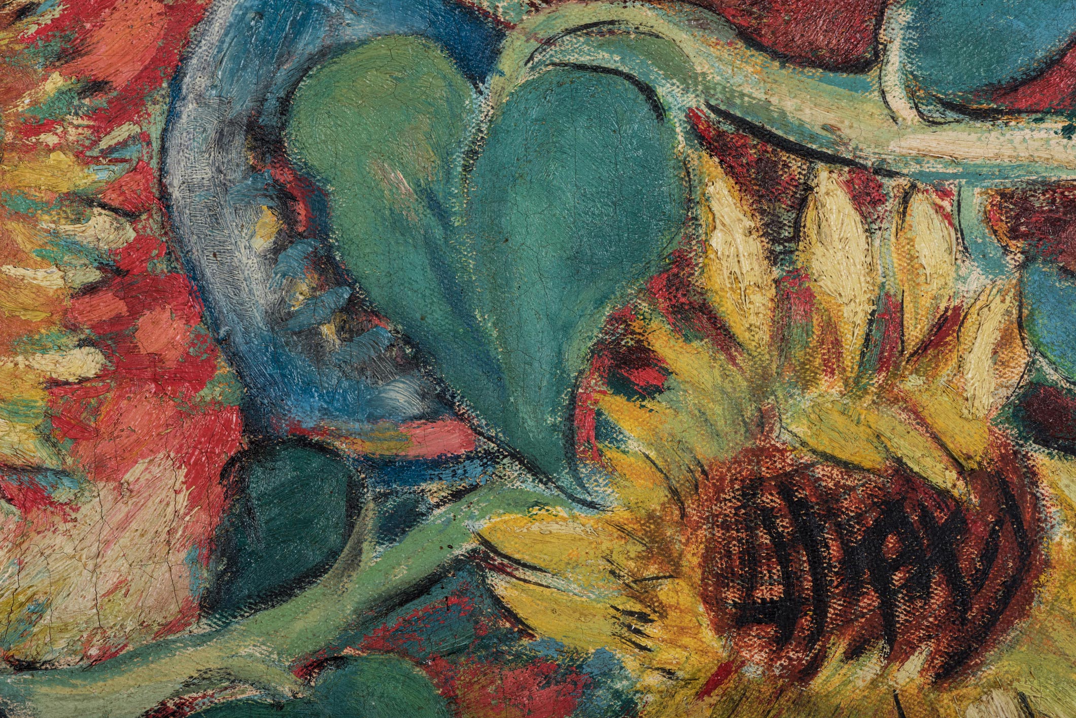 Alexis Preller (South African 1911-1975) SUN FLOWERS signed and dated 44 oil on canvas - Bild 4 aus 5