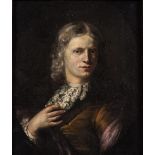 After Caspar Netscher (Dutch 1639-1684) A GENTLEMAN oil on copper 15 by 12,5cm