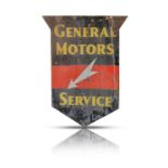 GENERAL MOTORS SERVICE ORIGINAL ENAMEL SIGN CIRCA 1940s 78 by 102cm a double sided enamel sign