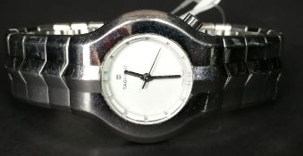 LADIES' TAG HEUER WRISTWATCH REF. WP1314, circular white dial with silver hands and centre second,