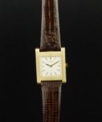 LADIES' OMEGA 18 YELLOW GOLD SQUARE DRESS WATCH, REF. 3981, MANUALLY WOUND VINTAGE WRISTWATCH,