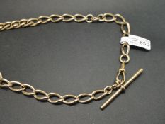 An antique Albert chain, 9ct yellow gold, with an 18ct gold swivel fob, gross weight approximately