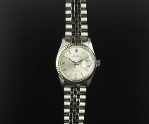 GENTLEMEN'S ROLEX OYSTER PERPETUAL DATEJUST WRISTWATCH CIRCA 1970 REF. 1603, circular silver pie pan