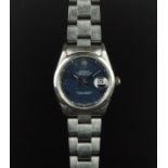 GENTLEMEN'S ROLEX OYSTER PERPETUAL DATEJUST, BLUE DIAL W/ ROMAN NUMERALS, AUTOMATIC VINTAGE