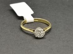 Single stone diamond ring, old cut diamond weighing an estimated 0.60ct, mounted in white metal on a