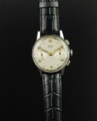 GENTLEMEN'S HEUER BASE METAL 2 REGISTER CHRONOGRAPH, REF. 349, CIRCA 1940's, MANUALLY WOUND