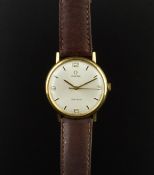 VINTAGE OMEGA GENEVE, silvered circular dial, baton and Roman 12,3,6,9 dial, steel and gold plated