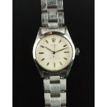 RARE GENTLEMEN'S ROLEX OYSTER WRISTWATCH CIRCA 1950's REF. 6244, circular aged dial with silver