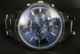 GENTLEMEN'S EMPORIO ARMANI QUARTZ CHRONOGRAPH, ref AR-2448, 43mm circular stainless steel case,