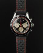 GENTLEMEN'S ENICAR AQUA GRAPH CHRONOGRAPH WRISTWATCH REF. 0720202, circular triple register panda