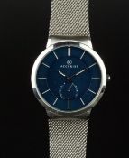 GENTLEMEN'S ACCURIST QUARTZ WRISTWATCH, ref 7014, 40mm circular stainless steel case, round blue