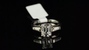 Paste set ring, mounted in hallmarked 18ct white gold, ring size N, approximate weight 5.4 grams.