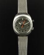 GENTLEMEN'S OMEGA CHRONOSTOP WRISTWATCH, circular grey dial with silver hour marker, orange centre