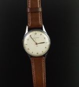 GENTLEMEN'S JAEGER LE-COULTRE WHITE DIAL MANUALLY WOUND VINTAGE DRESS WRISTWATCH, circular white/