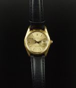 GENTLEMEN'S ROLEX DATE, REF 15505 CIRCA 1987, AUTOMATIC WRISTWATCH, circular silver dial with gold