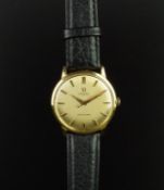 GENTLEMEN'S OMEGA SEAMASTER AUTOMATIC WRISTWATCH, circular gold dial with gold hour markers and