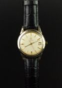 GENTLEMEN'S OMEGA GOLD PLATED DRESS WATCH, TEXTURED DIAL, AUTOMATIC VINTAGE WRISTWATCH, circular