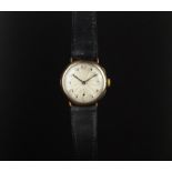 RARE GENTLEMEN'S ROLEX 9K GOLD TRENCH WATCH CIRCA 1910/20's, circular patina guilloche dial with