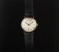 RARE GENTLEMEN'S ROLEX 9K GOLD TRENCH WATCH CIRCA 1910/20's, circular patina guilloche dial with