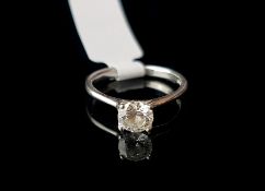 Single stone diamond ring, round brilliant cut diamond weighing an estimated 0.50ct, estimated