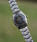 GENTLEMEN'S ROLEX OYSTER PERPETUAL EXPLORER WRISTWATCH REF. 6610 CIRCA 1957, circular gilt black