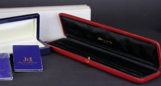 VINTAGE BOXES X2, RED EXTERIOR WITH SOFT INTERIOR JOHN VAN DER VET WATCH OR BRACELET BOX, SOLID BLUE