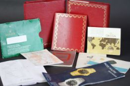 BAG OF VINTAGE WATCH BOOKLETS AND GUARANTEE CARDS, CARTIER, ROLEX, PATEK PHILIPPE, JAEGER-LECOULTRE,