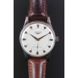 GENTLEMEN'S LONGINES DRESS WATCH, CIRCA. 1953 MANUALLY WOUND WRISTWATCH, circular white dial with