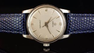 GENTLEMEN'S OMEGA SEAMASTER VINTAGE WRISTWATCH, circular silver dial with silver dagger hour marker,